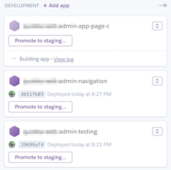 疑似Preview Appsがデプロイされている様子