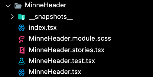 コンポーネントの実装ファイル