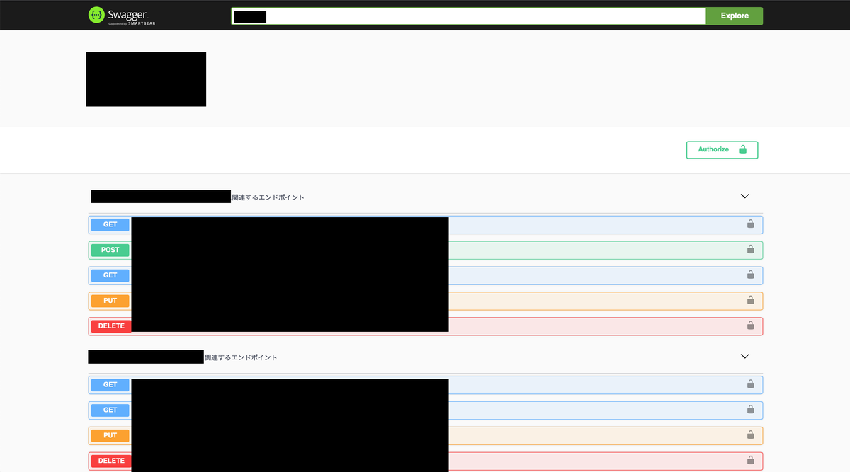 Swagger UIでAPIを確認している様子
