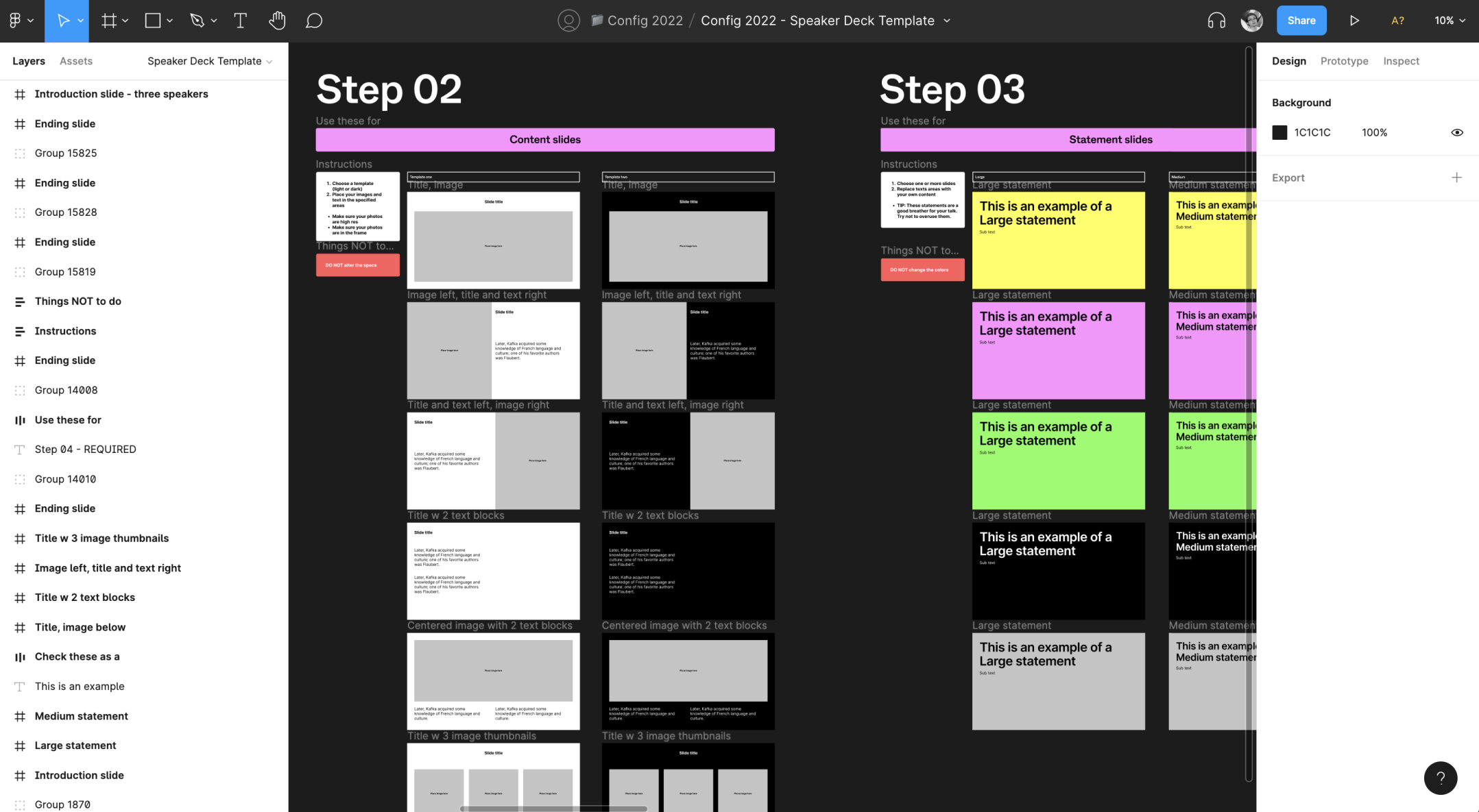Figmaからいただいたスライドテンプレート