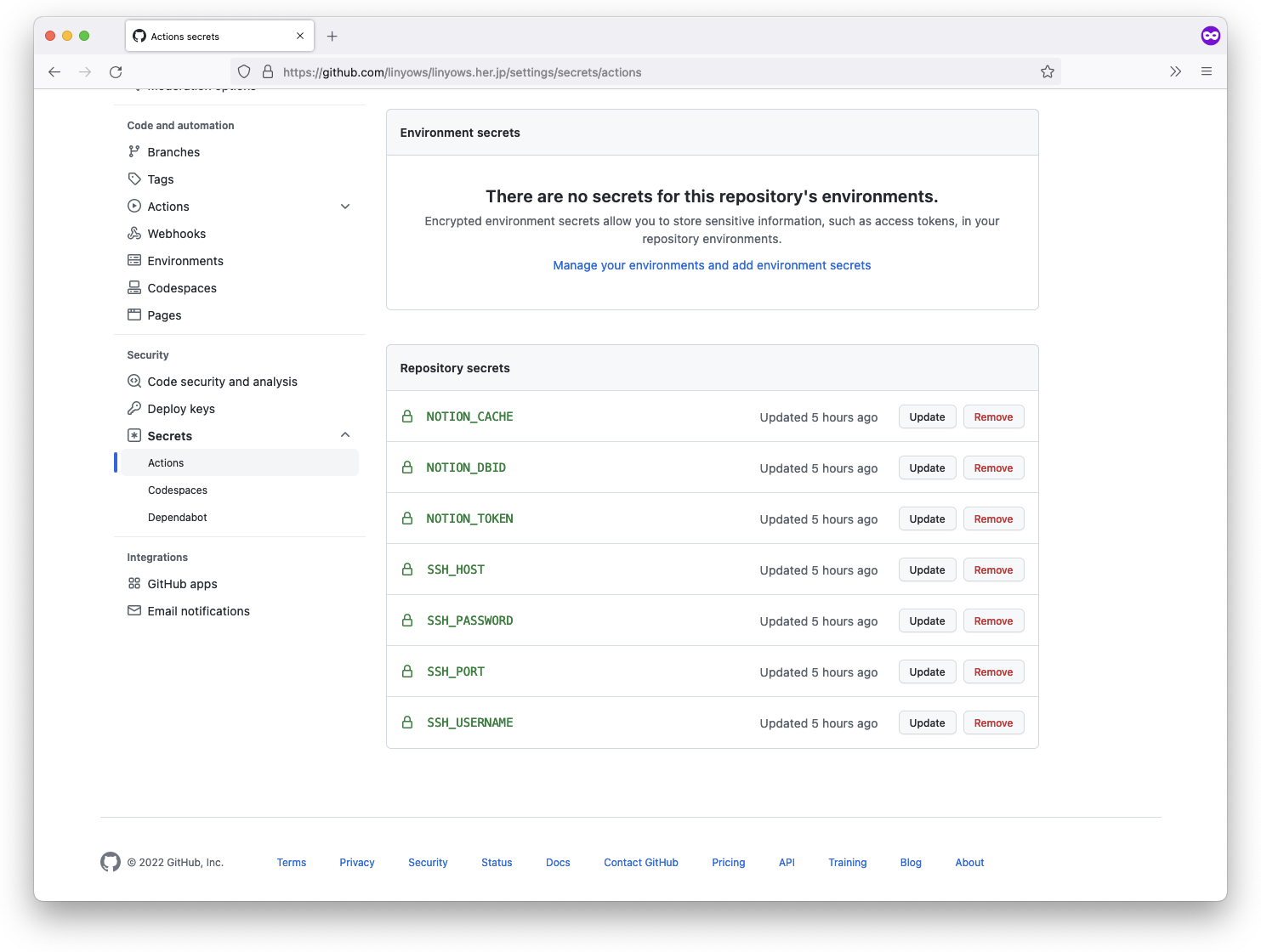 GitHub Actions Secrets