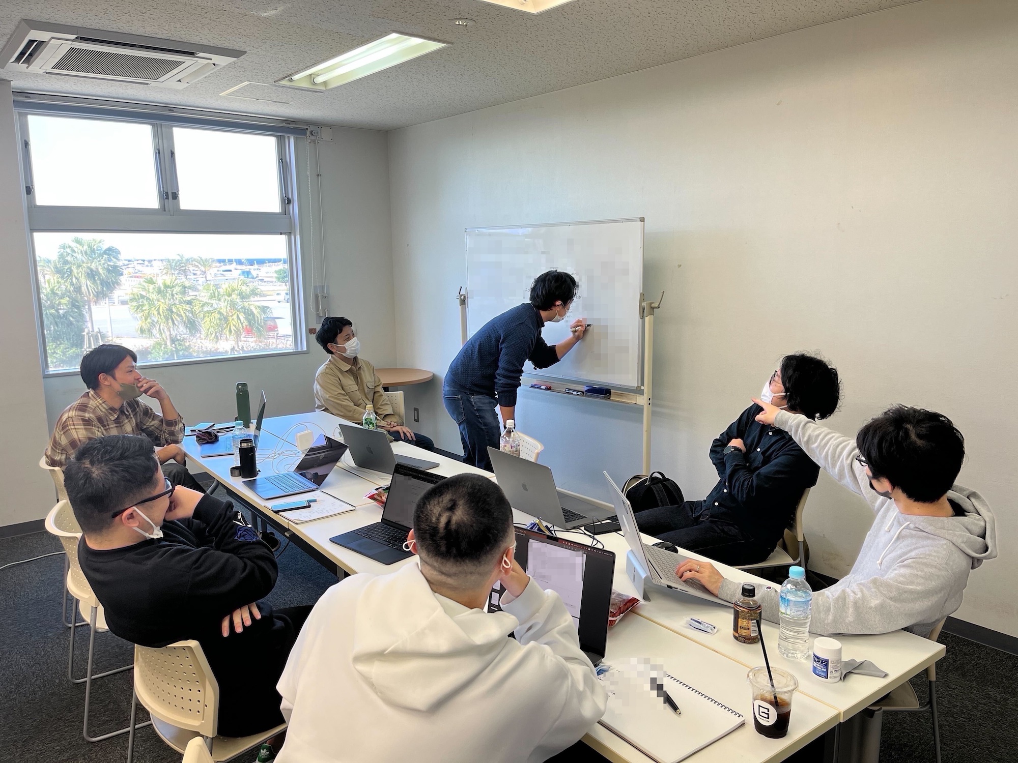 議論している風景