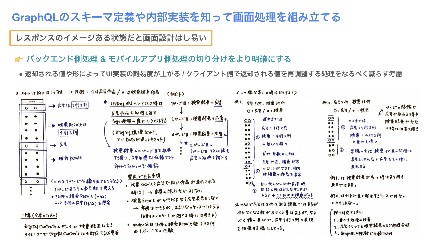 APIやGraphQLから返却される値や形を深く知る事でUI実装時のイメージがしやすくなる掲載図解