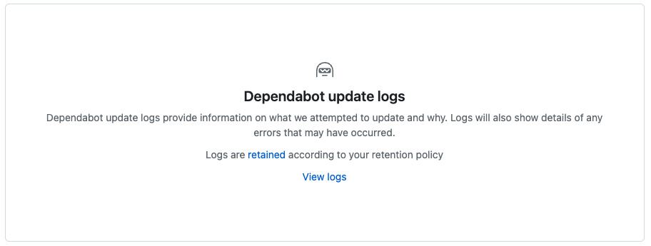 Dependabotの設定画面