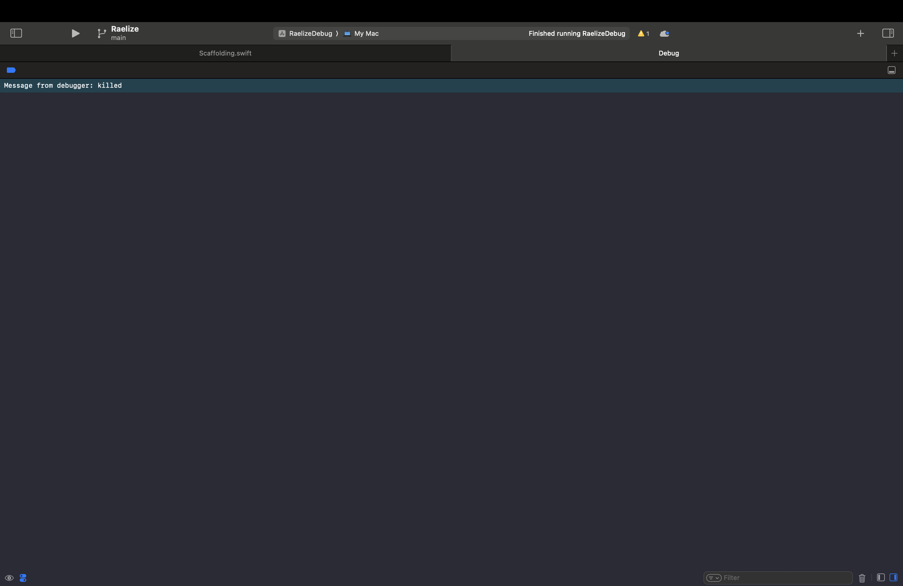 コンソールを開くだけのDebugタブ