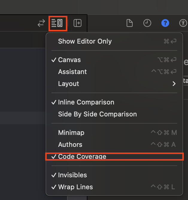 コード上にカバレッジを表示する